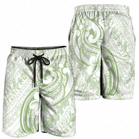 Hawaii Plumeria Lokelani Pikake Lei Shorts for Men Oma'oma'o Polynesian Tattoo LT9 - Polynesian Pride