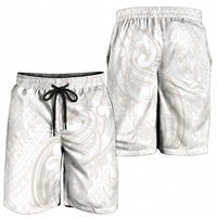 Hawaii Plumeria Lokelani Pikake Lei Shorts for Men Sandy Beige Polynesian Tattoo LT9 - Polynesian Pride