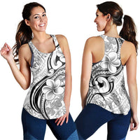 Hawaii Plumeria Lokelani Pikake Lei Women Racerback Tank Ele'ele Polynesian Tattoo LT9 - Polynesian Pride