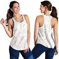 Hawaii Plumeria Lokelani Pikake Lei Women Racerback Tank Sandy Beige Polynesian Tattoo
