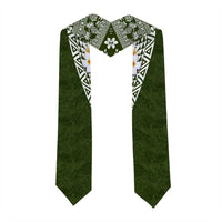 Hawaii Plumeria Tribal Vintage Graduation Stole Special Green LT03 - Polynesian Pride