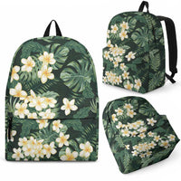 Hawaii Plumeria Tropical Leaves Backpack Monstera Calathea Palm Fronds