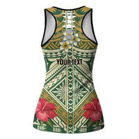Hawaii Tiki Mask Personalized Hollow Tank Top Mele Kalikimaka i Iulai! LT9 - Polynesian Pride
