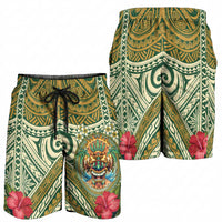 Hawaii Tiki Mask Shorts for Men Mele Kalikimaka i Iulai! LT9 - Polynesian Pride