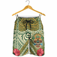 Hawaii Tiki Mask Shorts for Men Mele Kalikimaka i Iulai! LT9 - Polynesian Pride