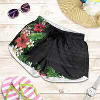 Hawaii Tropical Flowers and Leaves Shorts for Women Tapa Pattern Colorful Mode LT03 Multicolor - Polynesian Pride