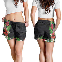 Hawaii Tropical Flowers and Leaves Shorts for Women Tapa Pattern Colorful Mode LT03 - Polynesian Pride