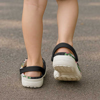 Hawaii Tropical Flowers Clogs Shoes Polynesian Tattoo Black LT05 - Polynesian Pride