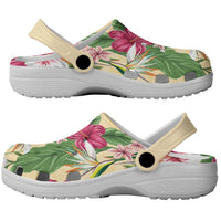 Hawaii Tropical Flowers Clogs Shoes Polynesian Tattoo Buttermilk