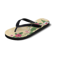 Hawaii Tropical Flowers Flip Flops Polynesian Tattoo Buttermilk LT05 - Polynesian Pride