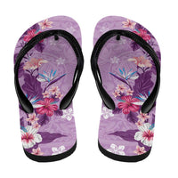 Hawaii Tropical Flowers Flip Flops Polynesian Tattoo Lavender LT05 - Polynesian Pride
