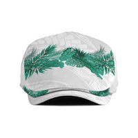 Hawaii Tropical Leaves Jeff Hat Polynesian Pattern LT01 White - Polynesian Pride