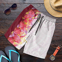 Hawaii Tropical Plant Akala Shorts for Men Vibrant Polynesian Pattern LT01 Pink - Polynesian Pride