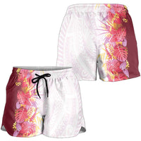 Hawaii Tropical Plant Akala Shorts for Women Vibrant Polynesian Pattern LT01 - Polynesian Pride