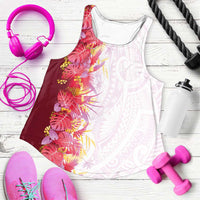 Hawaii Tropical Plant Akala Women Racerback Tank Vibrant Polynesian Pattern LT01 Pink - Polynesian Pride