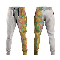 Hawaii Tropical Plant Lenalena Jogger Pants Vibrant Polynesian Pattern LT01 Yellow - Polynesian Pride