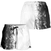 Hawaii Tropical Plant Monochrome Shorts for Women Vibrant Polynesian Pattern LT01 - Polynesian Pride