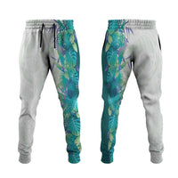 Hawaii Tropical Plant Teal Jogger Pants Vibrant Polynesian Pattern LT01 Teal - Polynesian Pride