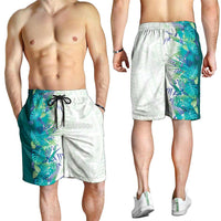 Hawaii Tropical Plant Teal Shorts for Men Vibrant Polynesian Pattern LT01 - Polynesian Pride