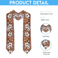 Hawaii Vintage Brown Hibiscus Tapa Pattern Graduation Stole LT05 - Polynesian Pride