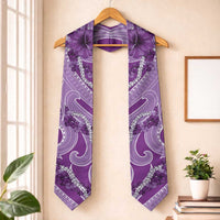 Hawaii Violet Hibiscus Pikake Lei Graduation Stole LT05 One Size Violet - Polynesian Pride