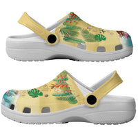 Hawaiian Alohawaii Clogs Shoes Tropical Plants and Animals on The Beach - Polynesian Pride