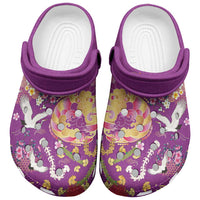 Hawaiian and Japanese Culture Together Clogs Shoes Kakau Tribal Pattern and Irezumi Art Purple Color LT03 Purple - Polynesian Pride