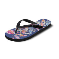 Hawaiian and Japanese Culture Together Flip Flops Hawaiian Archipelago Shape Sea Animals LT03 - Polynesian Pride