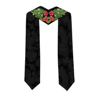 Hawaiian Hibiscus Plumeria Graduation Stole Tropical Leaves LT01 - Polynesian Pride