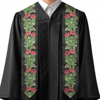 Hawaiian Hibiscus Plumeria Graduation Stole Tropical Leaves LT01 - Polynesian Pride