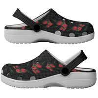 Hawaiian Kakau Art Clogs Shoes Taro Leaves with Ohia Lehua and Pakala Pattern LT03 - Polynesian Pride