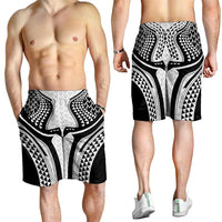 Hawaiian Kakau Art Tattoos Aquaman Style Shorts for Men White Version - Polynesian Pride