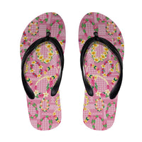 Hawaiian Leis Flip Flops Kakau Tattoos and Palaka Pastel Pink Color LT03 Pink - Polynesian Pride