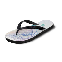 Hawaiian Manta Ray Tribal Flip Flops Polynesian Art Motifs Sweet Pastel