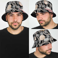Hawaiian Ocean Seashells Bucket Hat Black Palaka Pattern LT01 - Polynesian Pride