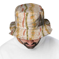 Hawaiian Ohia Lehua Lei Bucket Hat Plaid Palaka Ahiehie Pattern LT9 - Polynesian Pride