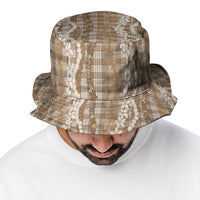 Hawaiian Ohia Lehua Lei Bucket Hat Plaid Palaka Kalaihaahaa Pattern LT9 - Polynesian Pride