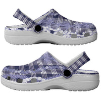 Hawaiian Ohia Lehua Lei Clogs Shoes Plaid Palaka Uliuli hohonu Pattern - Polynesian Pride
