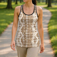 Hawaiian Ohia Lehua Lei Hollow Tank Top Plaid Palaka Kalaihaahaa Pattern LT9 - Polynesian Pride