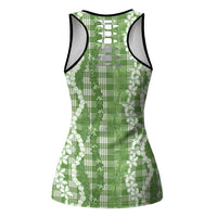 Hawaiian Ohia Lehua Lei Hollow Tank Top Plaid Palaka Omaomao Pattern LT9 - Polynesian Pride