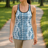 Hawaiian Ohia Lehua Lei Hollow Tank Top Plaid Palaka Uliuli Omaomao Pattern LT9 - Polynesian Pride