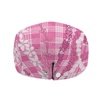 Hawaiian Ohia Lehua Lei Jeff Hat Plaid Palaka Akala Pattern - Polynesian Pride