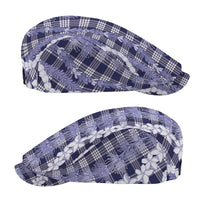 Hawaiian Ohia Lehua Lei Jeff Hat Plaid Palaka Uliuli hohonu Pattern - Polynesian Pride