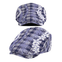 Hawaiian Ohia Lehua Lei Jeff Hat Plaid Palaka Uliuli hohonu Pattern - Polynesian Pride