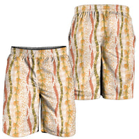Hawaiian Ohia Lehua Lei Shorts for Men Plaid Palaka Ahiehie Pattern LT9 - Polynesian Pride