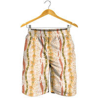 Hawaiian Ohia Lehua Lei Shorts for Men Plaid Palaka Ahiehie Pattern LT9 - Polynesian Pride