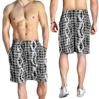 Hawaiian Ohia Lehua Lei Shorts for Men Plaid Palaka Eleele Pattern LT9 - Polynesian Pride