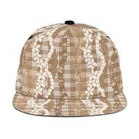 Hawaiian Ohia Lehua Lei Snapback Cap Plaid Palaka Kalaihaahaa Pattern - Polynesian Pride