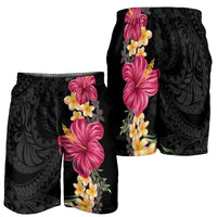 Hawaiian Plumeria and Hibiscus Shorts for Men Colorful Style - Polynesian Pride
