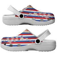 Hawaiian Polynesian Tribal Turtles Clogs Shoes with Lei and Flag Style LT03 - Polynesian Pride